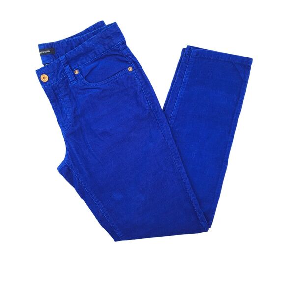 Lands' End Corduroy Jeans (Fit 1) Straight Fit Cobalt Blue Cords - Size 2 - Picture 3 of 7